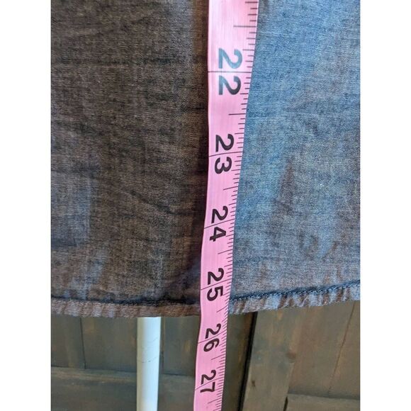 Banana Republic Button-Down Shirt Blouse Women's Medium Gray Soft Wash Cotton - Picture 4 of 6